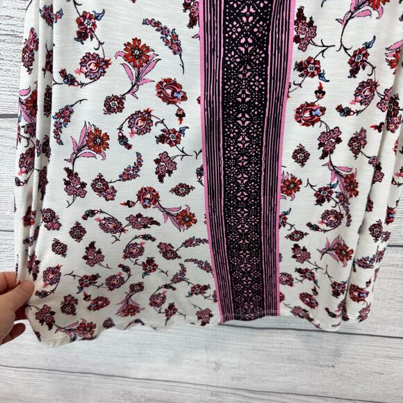 Maurices Plus Size White Floral Pink Sleeveless Lace Trim Summer Top Size 2X - Picture 4 of 7